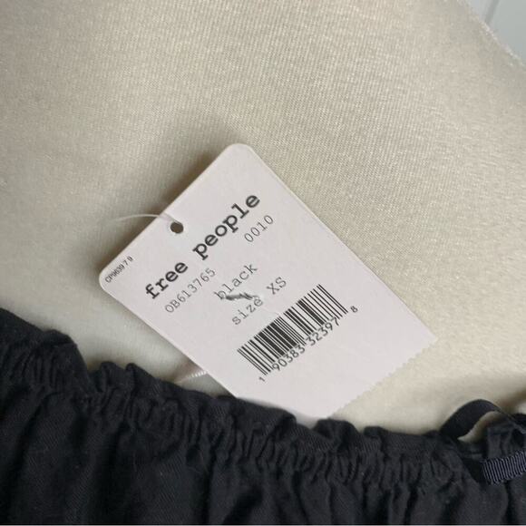 Eileen Fisher floral embroidered off‎ shoulder black mini dress size XS - Picture 6 of 9